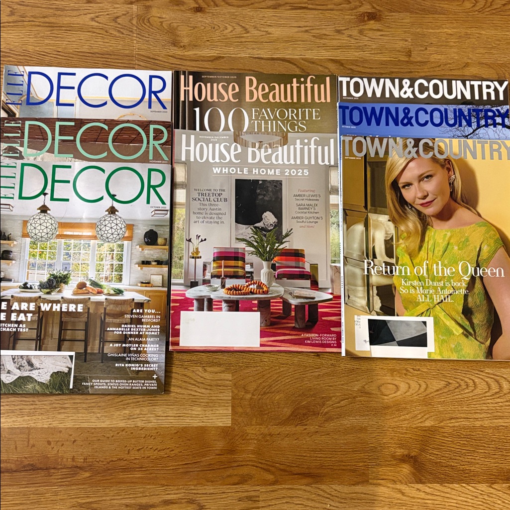 Town  Country  House Beautiful  Elle Decor  8 Magazine Bundle Decorating